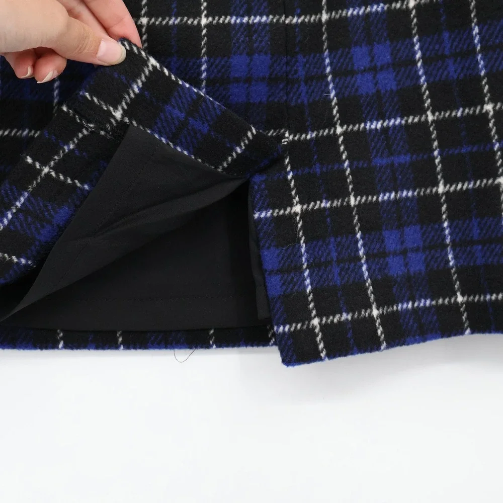 mo:vint Plaid Mini Skirt Womens M Blue Preppy Alt Grunge Academia Classic Trendy